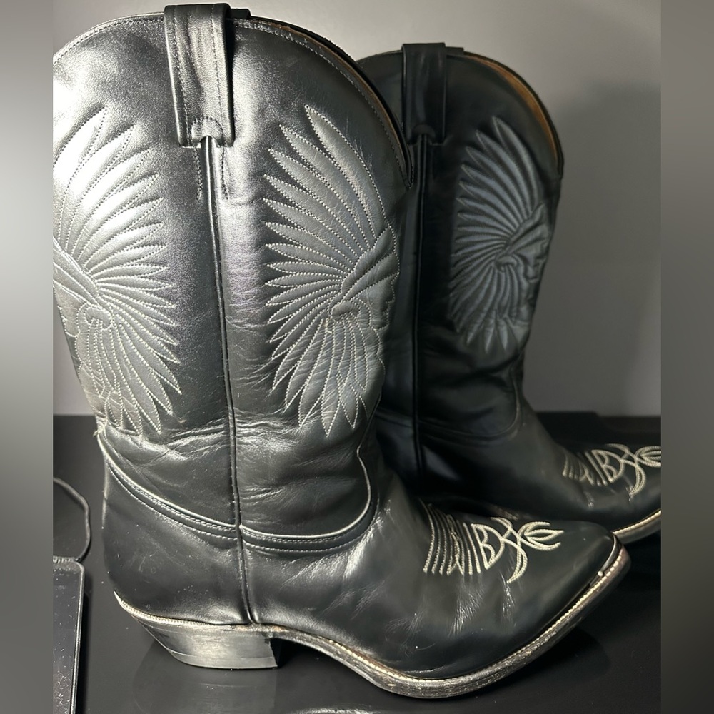 Men's Black Boulet Western Boots - Picture 3 of 11